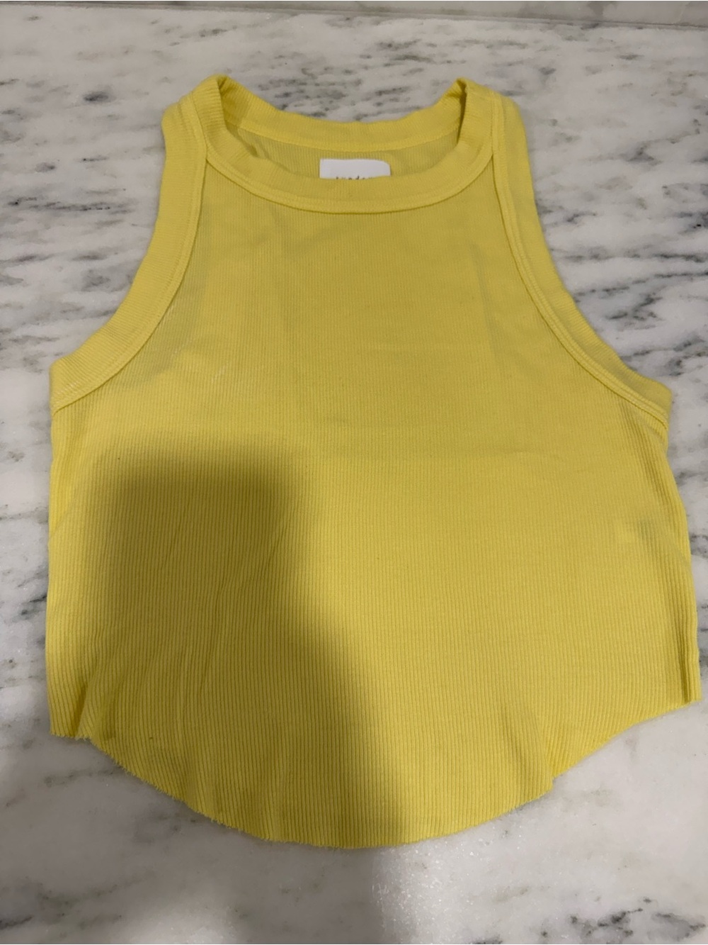 sundays Sunny Ribbed Tank in Lemon